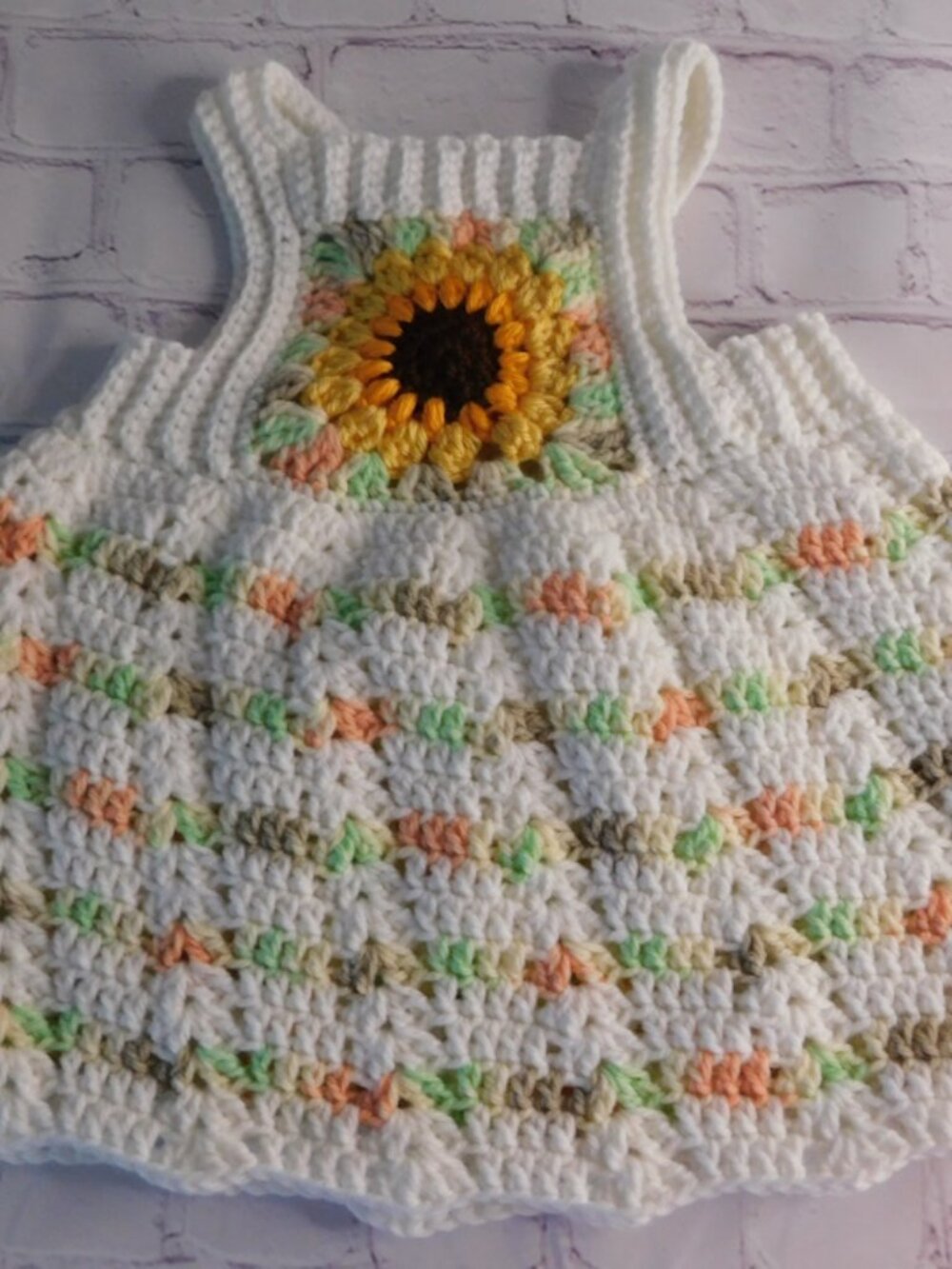 Crochet Baby Dress, Sunflower Outfit, Newborn Photo Prop, Baby Shower Gift